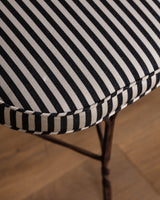 Set of 4 Iron Playing Card Garden Chairs in Striped Subrella, France, Early 20th Century