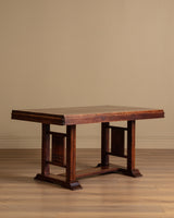 Art Deco Oak Dining Table / Desk Manner of Charles Dudouyt, France, 1940s
