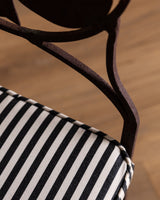Set of 4 Iron Playing Card Garden Chairs in Striped Subrella, France, Early 20th Century