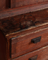 Red Painted Pine Cabinet / Buffet, Scandinavian, Early 19th Century