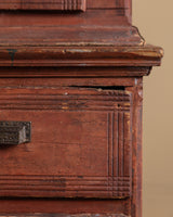 Red Painted Pine Cabinet / Buffet, Scandinavian, Early 19th Century