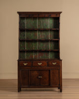 Oak Welsh Dresser w/ Plate Rack & Green Painted Backboard, England, 18th Century