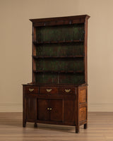 Oak Welsh Dresser w/ Plate Rack & Green Painted Backboard, England, 18th Century