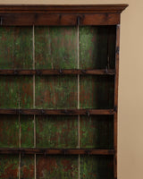 Oak Welsh Dresser w/ Plate Rack & Green Painted Backboard, England, 18th Century