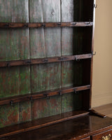 Oak Welsh Dresser w/ Plate Rack & Green Painted Backboard, England, 18th Century