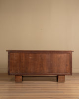 French Cerused Oak Sideboard with Geometric Motifs & Tiles, France, 1940s