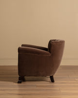 Swedish Art Deco Mohair & Wood Club Chair, Sweden, 1930s (2 Available)
