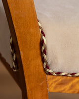 Swedish Grace Burlwood Footstools in Mohair, Sweden, 1920's (2 Available)