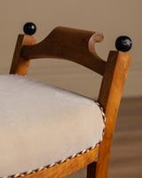 Swedish Grace Burlwood Footstools in Mohair, Sweden, 1920's (2 Available)