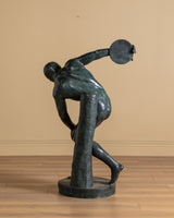 54" Cast Bronze Discus Thrower Sculpture, Europe, Early 20th Century