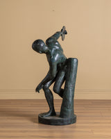 54" Cast Bronze Discus Thrower Sculpture, Europe, Early 20th Century