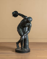 54" Cast Bronze Discus Thrower Sculpture, Europe, Early 20th Century