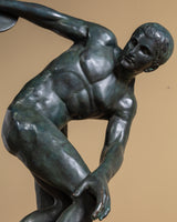 54" Cast Bronze Discus Thrower Sculpture, Europe, Early 20th Century
