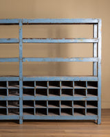 19th Century 10ft Blue Painted American General Store Cabinet / Shelving Unit