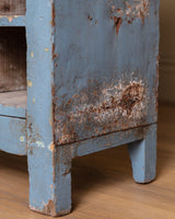 19th Century 10ft Blue Painted American General Store Cabinet / Shelving Unit