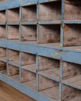 19th Century 10ft Blue Painted American General Store Cabinet / Shelving Unit