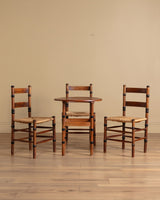 Dutch Art Deco Oak Chairs and Table Set, Netherlands, 1930s