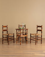 Dutch Art Deco Oak Chairs and Table Set, Netherlands, 1930s