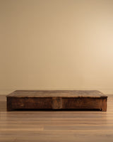 Monumental French Rustic Wood Coffee Table, Early 20th Century