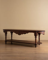 19th Century Hand Carved French Drapers Table w/ Drawer