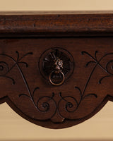 19th Century Hand Carved French Drapers Table w/ Drawer