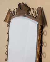 X-Large Italian Scuptural Brass Perforated Mirror, Italy, 1960's
