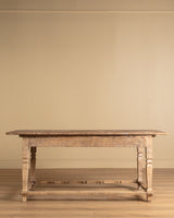 Rustic Farmhouse Table w/ Scalloped Stretcher, Italy, Late 19th Century