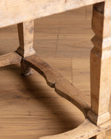 Rustic Farmhouse Table w/ Scalloped Stretcher, Italy, Late 19th Century