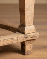 Rustic Farmhouse Table w/ Scalloped Stretcher, Italy, Late 19th Century