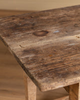 Rustic Farmhouse Table w/ Scalloped Stretcher, Italy, Late 19th Century