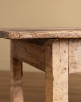Rustic Farmhouse Table w/ Scalloped Stretcher, Italy, Late 19th Century