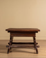 Wood Trestle Base Money Changer's Table, France, Early 20th Century