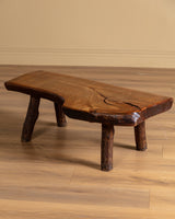 Adirondack Live Edge Coffee Table, France, 1970's