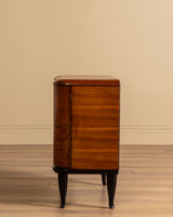 Art Deco Burl Bar Cabinet w/ Ebonized Legs, Italy, 1930's