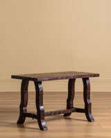 Brutalist Gouged Wood Side Table, France, 1950's