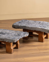 Belgian Bluestone & Oak Coffee Table, 1970's (2 Available)
