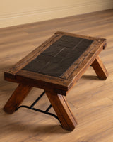 Brutalist Wood & Slate Coffee Table, Belgium, 1960's