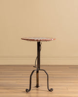 Iron & Pieced Marble Chess Side Table, Italy, 19th Century