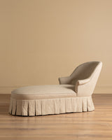 Napoleon III Chaise Longue in Ecru Linen, France, 19th Century