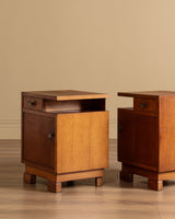 Pair of Art Deco Oak Nightstands, France, 1940's