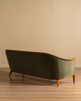 "Aristokrat" Teak Sofa in Kelly Wool by Bertil Fridhagen, Sweden, 1960's