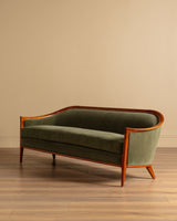 "Aristokrat" Teak Sofa in Kelly Wool by Bertil Fridhagen, Sweden, 1960's