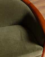 "Aristokrat" Teak Sofa in Kelly Wool by Bertil Fridhagen, Sweden, 1960's