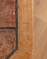 Brutalist Oak & Tile Eight Sided Coffee Table, France, 1960's
