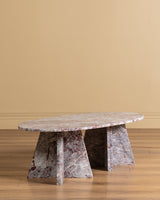 Postmodern Oval Marble Coffee Table, Italian, 1980's