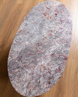 Postmodern Oval Marble Coffee Table, Italian, 1980's