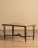 French Iron & Tile Coffee Table, Manner of Roger Capron, 1960's