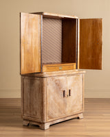 Art Deco Cerused Oak Four Door Hutch, France, 1940s