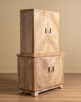 Art Deco Cerused Oak Four Door Hutch, France, 1940s