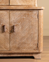 Art Deco Cerused Oak Four Door Hutch, France, 1940s
